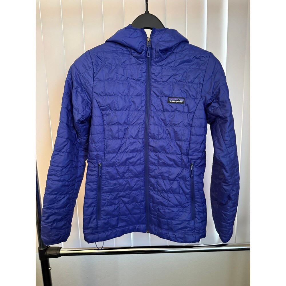 Women’s Patagonia Nano Puff Purple Primaloft  Hooded Jacket Size X-Small